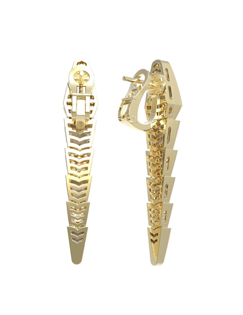 Серьги из лимонного золота c бриллиантами и перламутром