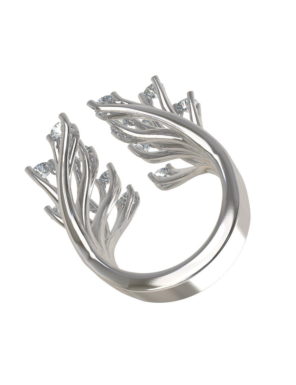 Кольцо из белого золота c бриллиантами