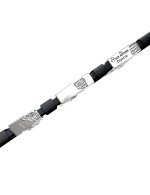 Браслет из белого золота c кожаным шнурком