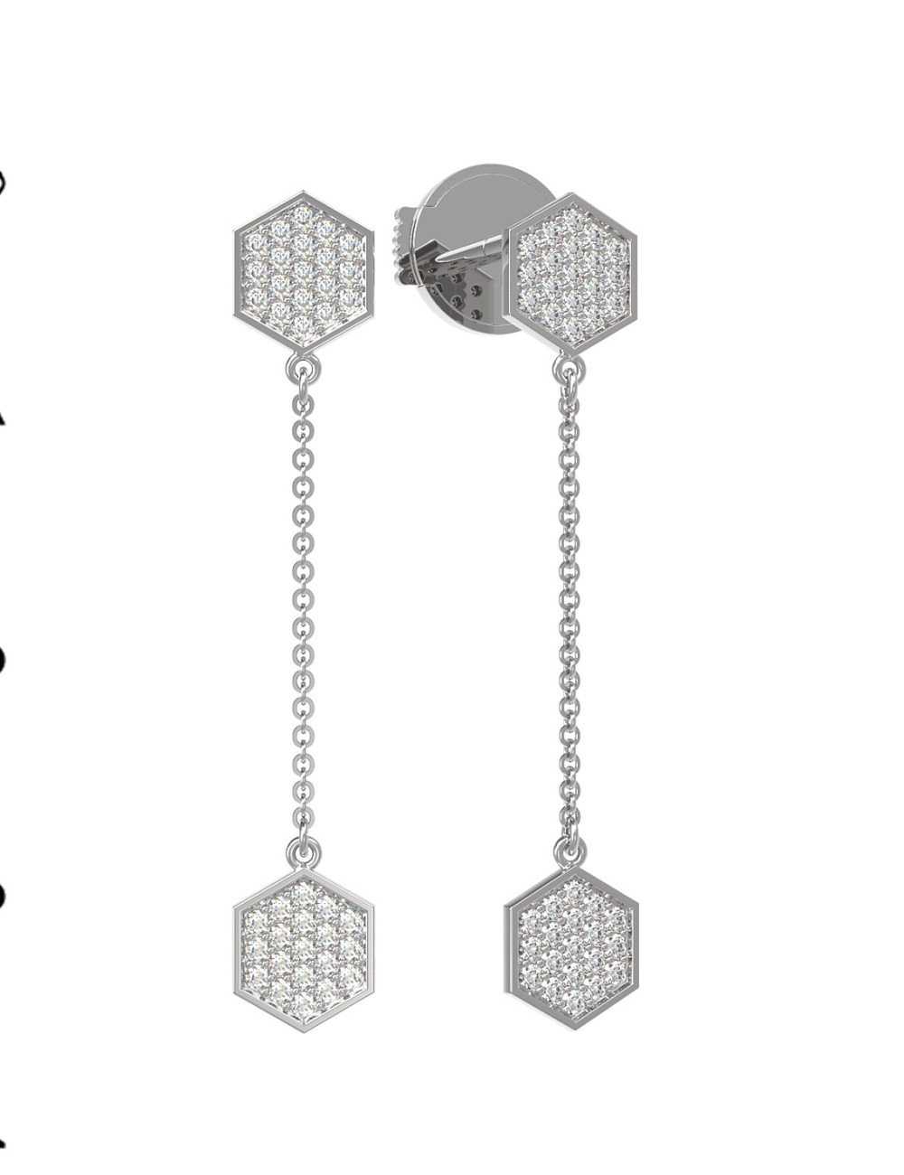 Серьги из белого золота c бриллиантами