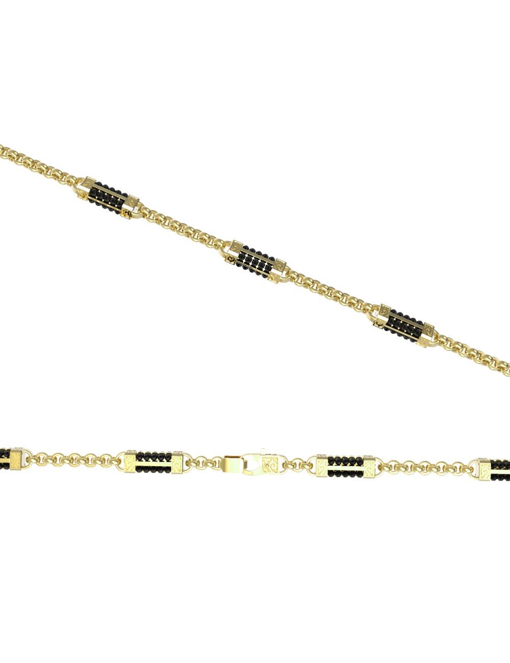 Цепь из лимонного золота c ониксом