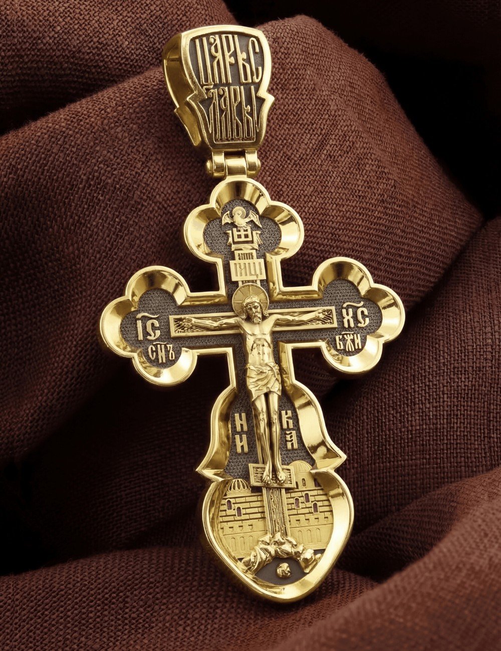 Крест из лимонного золота