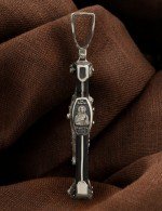 Крест из белого золота c эбеновым деревом