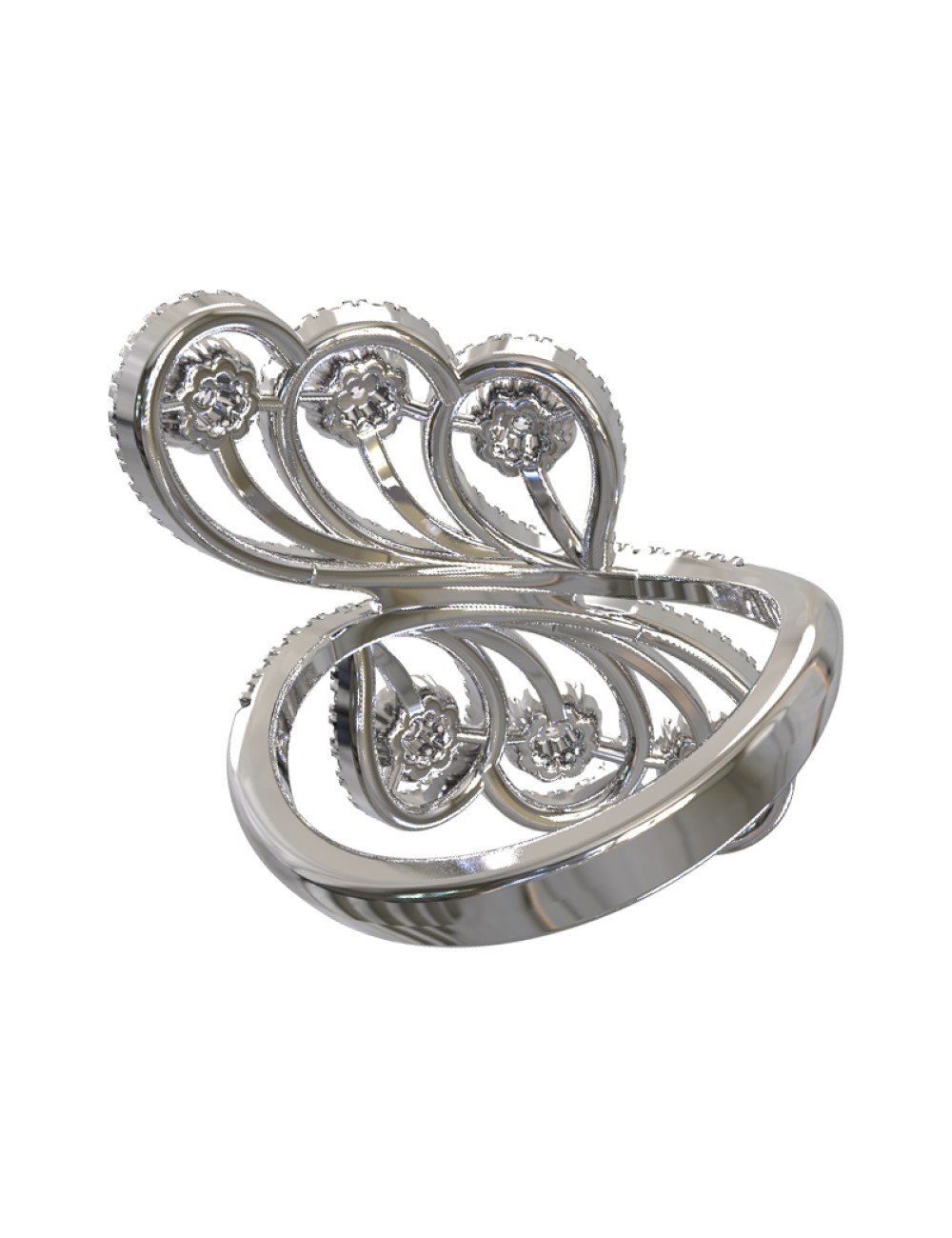 Кольцо из белого золота c бриллиантами