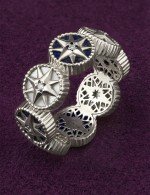 Кольцо из белого золота c бриллиантами, лазуритом и перламутром