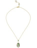 Колье из лимонного золота c бриллиантами, сапфиром и малахитом