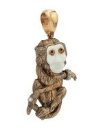 Подвеска из золота c эмалью, бриллиантами, рубином и бивнем мамонта