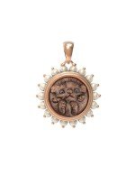 Подвеска из золота c эмалью и жемчугом