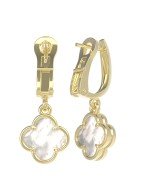 Серьги из лимонного золота c перламутром