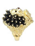 Кольцо из лимонного золота c эмалью и ониксом