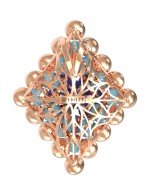 Подвеска из золота c бирюзой и лазуритом