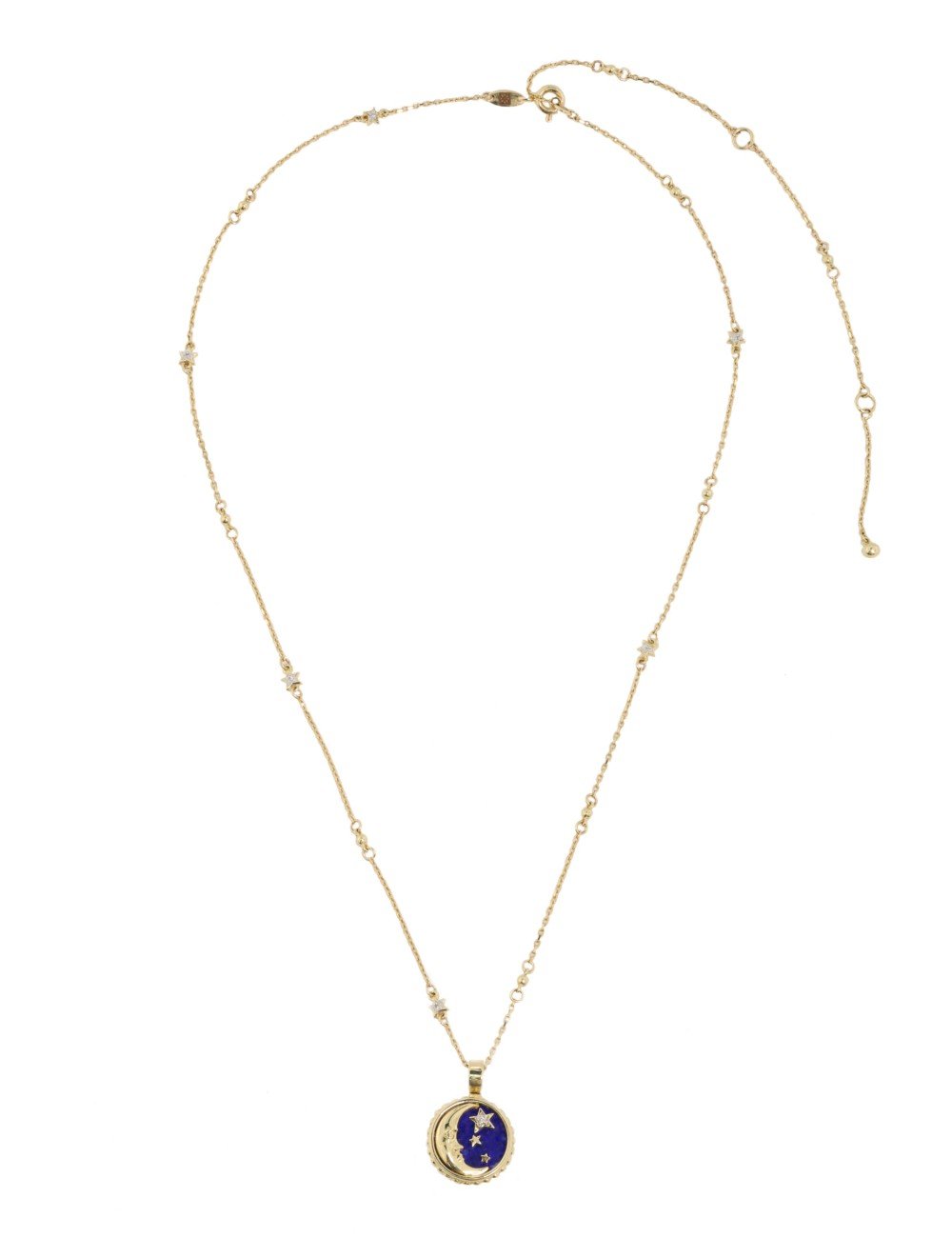 Колье из лимонного золота c бриллиантами, лазуритом и перламутром