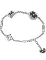 Браслет из белого золота c бриллиантами, ониксом и перламутром