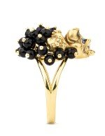 Кольцо из лимонного золота c эмалью и ониксом