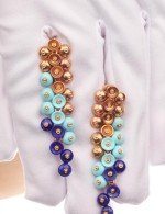 Серьги из золота c бирюзой и лазуритом