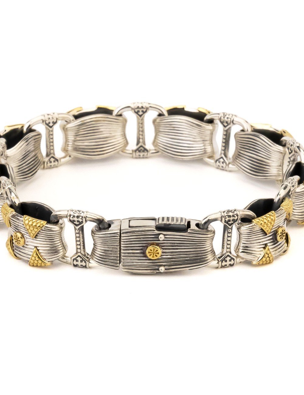 Браслет из серебра и золота c рубином