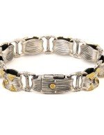 Браслет из серебра и золота c рубином