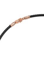 Гайтан из золота c кожаным шнурком