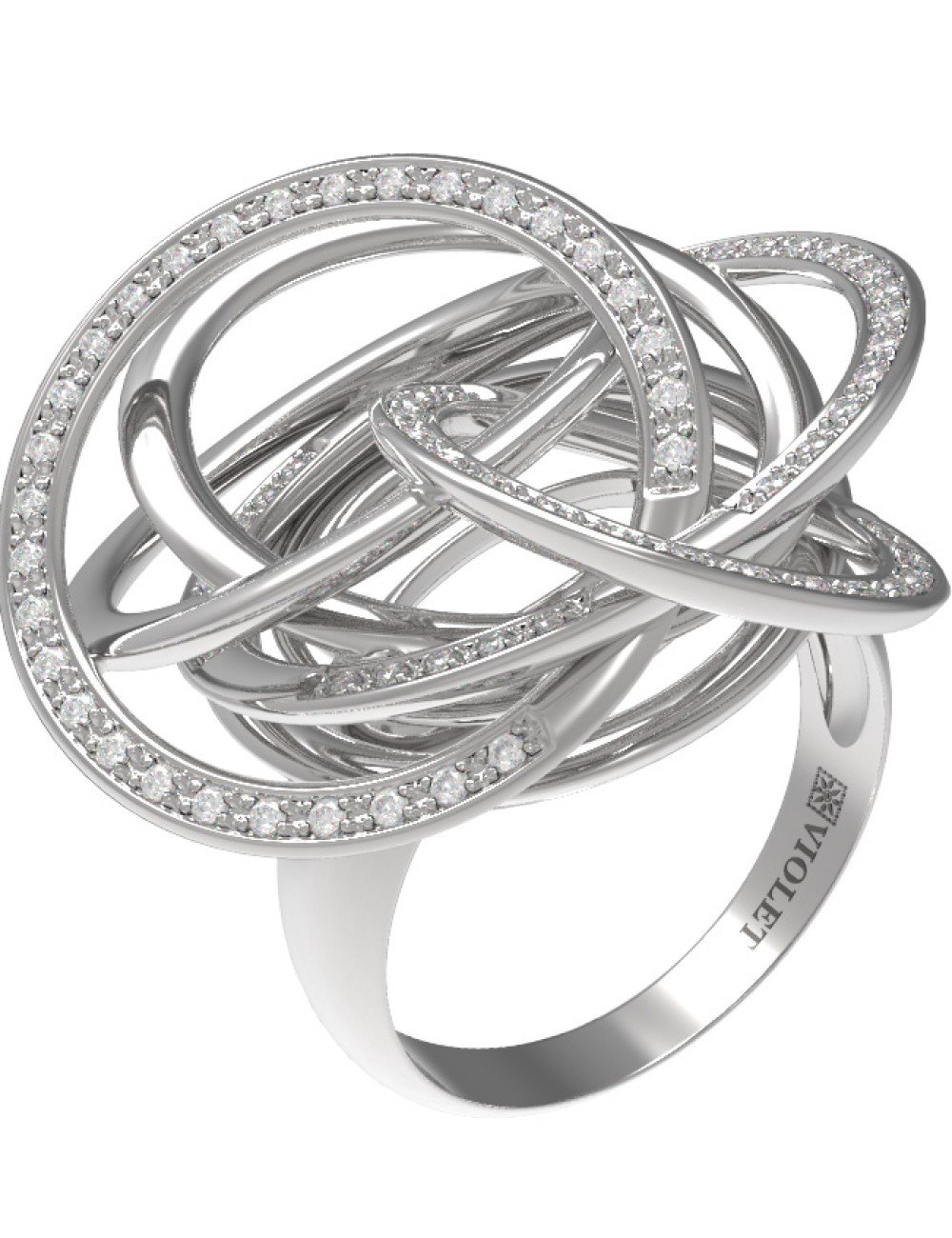 Кольцо из белого золота c бриллиантами