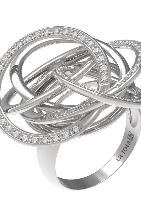 Кольцо из белого золота c бриллиантами