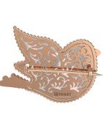 Брошь из золота c эмалью и перламутром