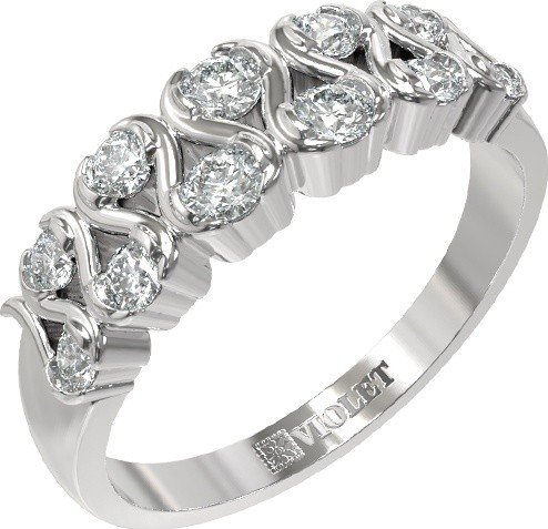 Кольцо из белого золота c бриллиантами