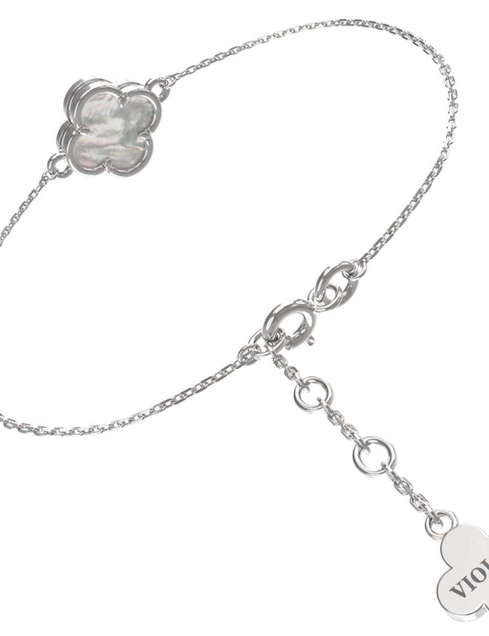 Браслет из белого золота c перламутром