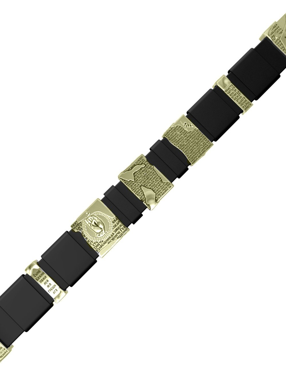 Браслет из зелёного золота c кожаным шнурком