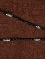 Гайтан из белого золота c кожаным шнурком