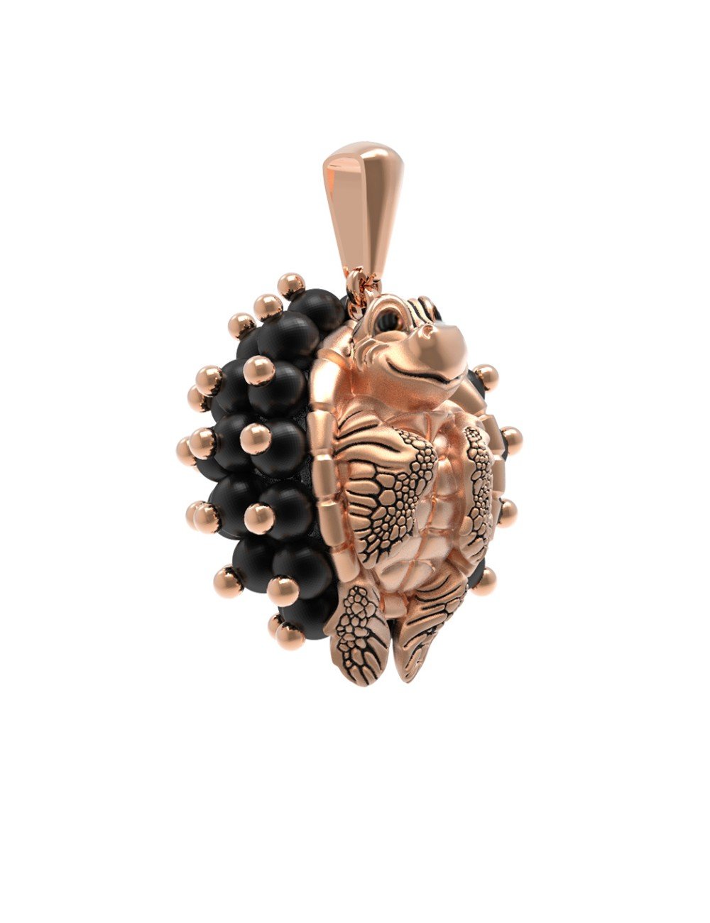 Подвеска из золота c эмалью и ониксом