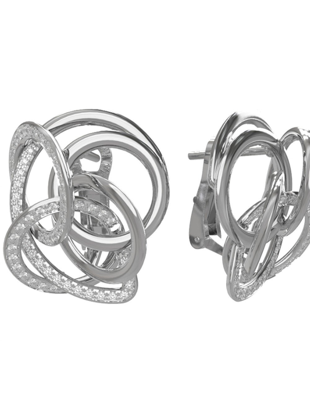 Серьги из белого золота c бриллиантами