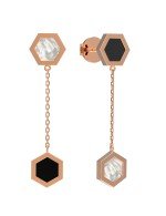 Серьги из золота c ониксом и перламутром