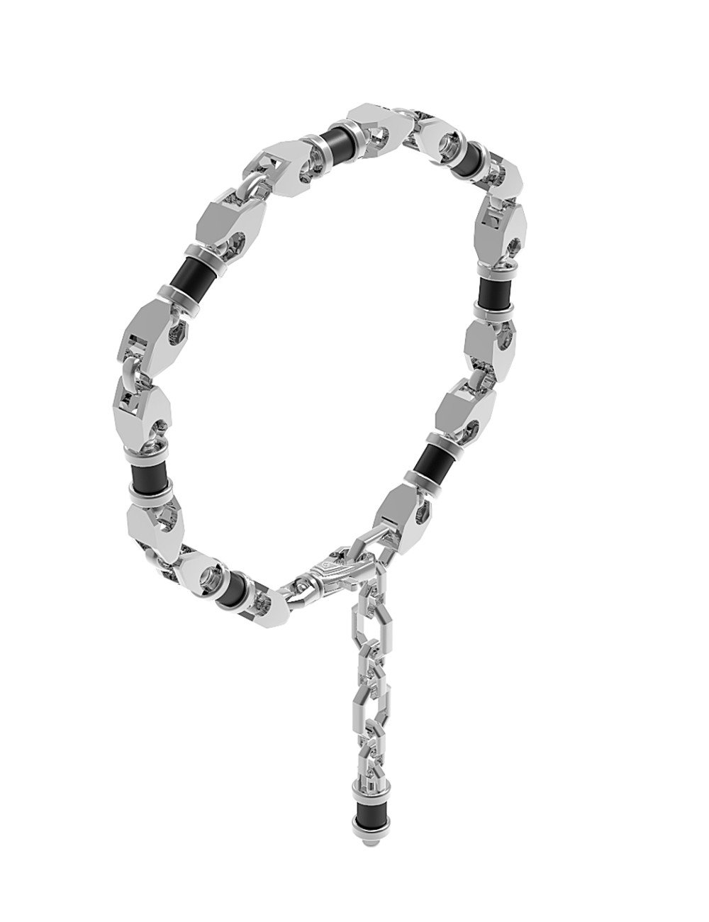 Браслет из белого золота c ониксом