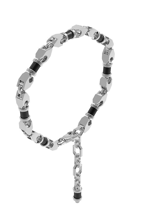 Браслет из белого золота c ониксом