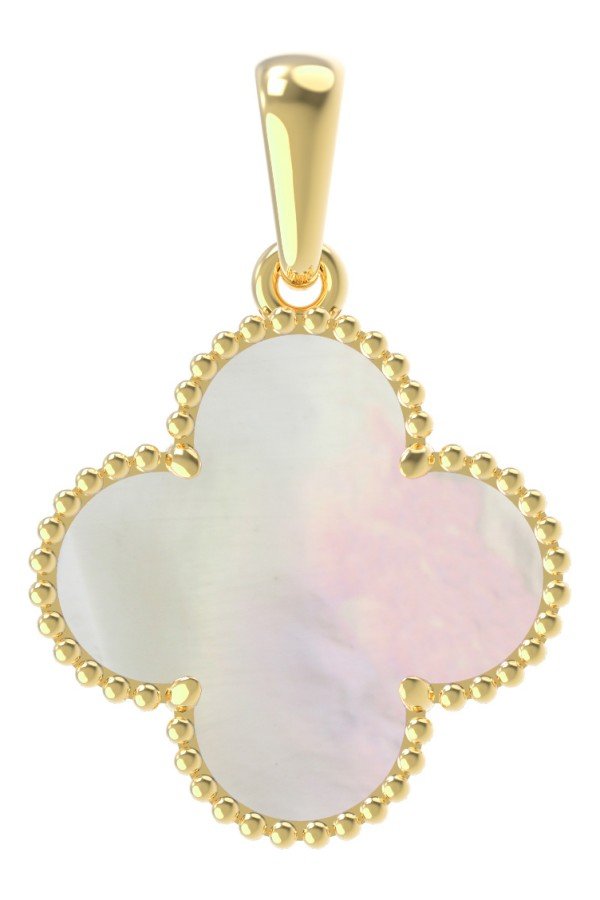 Подвеска из лимонного золота c перламутром