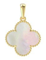 Подвеска из лимонного золота c перламутром