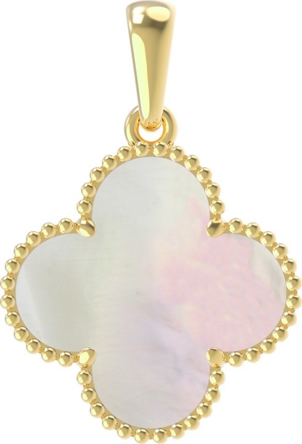 Подвеска из лимонного золота c перламутром