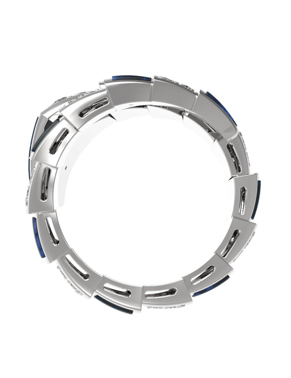 Кольцо из белого золота c бриллиантами и лазуритом