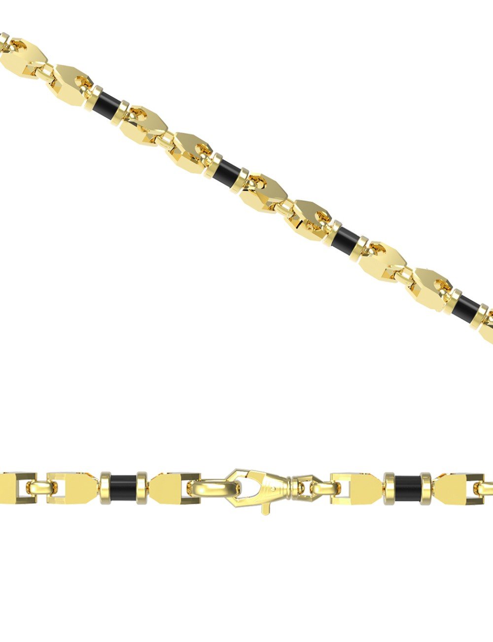 Цепь из лимонного золота c ониксом