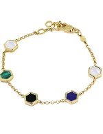 Браслет из лимонного золота c ониксом, лазуритом, малахитом и перламутром