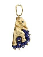 Подвеска из лимонного золота c эмалью и лазуритом