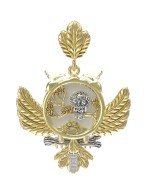 Подвеска из лимонного золота c эмалью и жемчугом