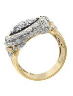 Кольцо из лимонного золота c бриллиантами и ониксом