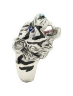 Кольцо из белого золота c эмалью