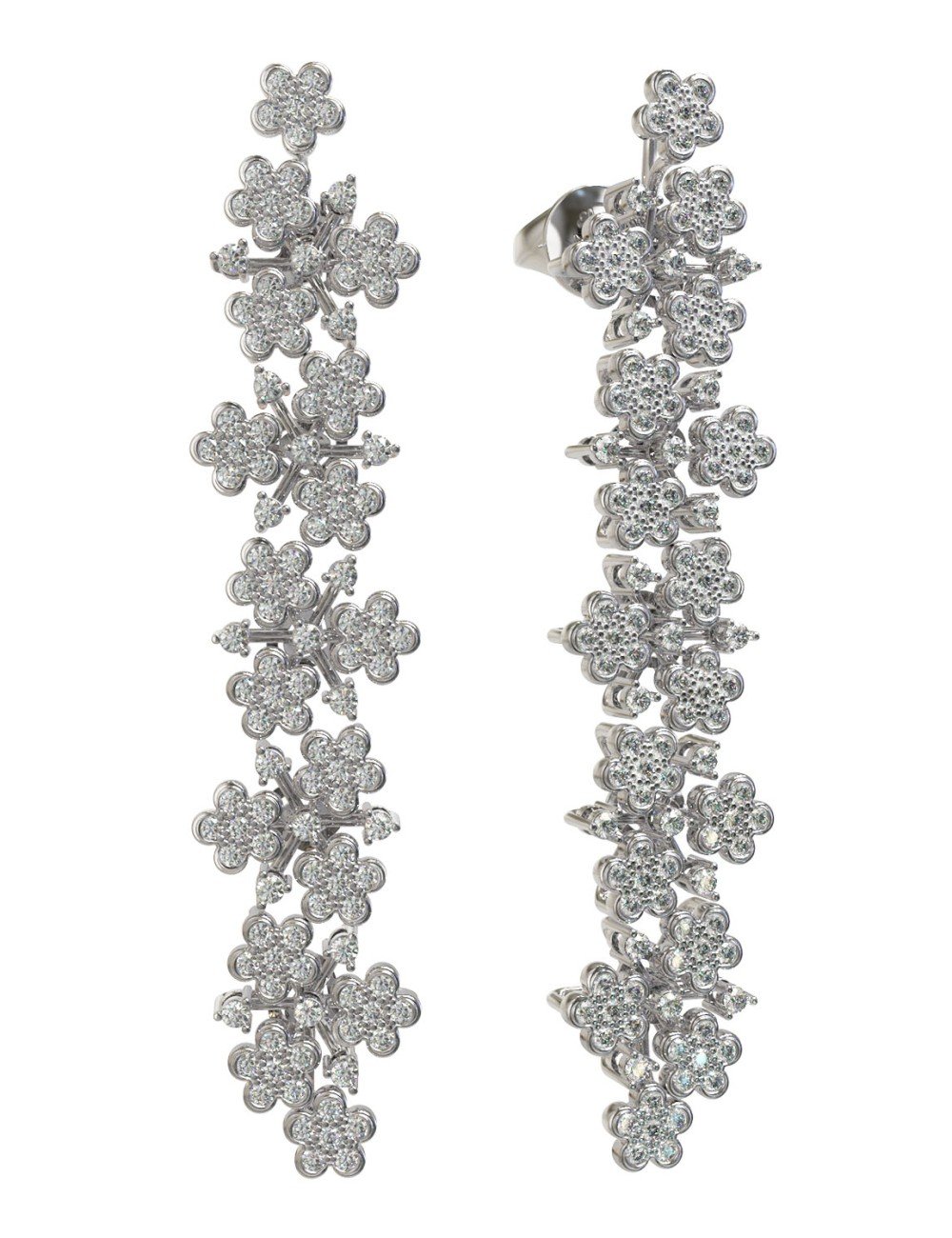 Серьги из белого золота c бриллиантами