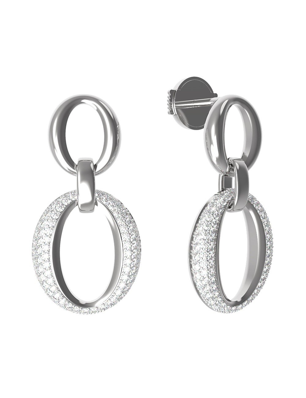 Серьги из белого золота c бриллиантами