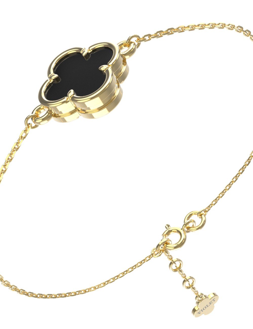 Браслет из лимонного золота c ониксом