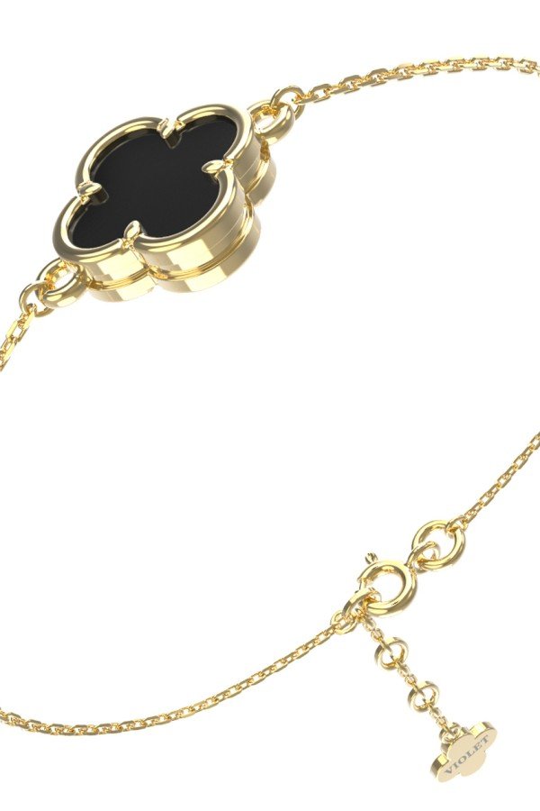 Браслет из лимонного золота c ониксом