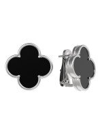 Серьги из белого золота c ониксом