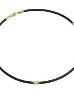 Гайтан из лимонного золота c кожаным шнурком